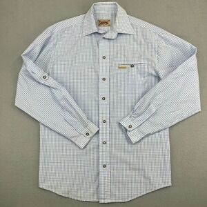 Stockerpoint Mens Blue White Gingham Trachten Oktoberfest Button Up Shirt M